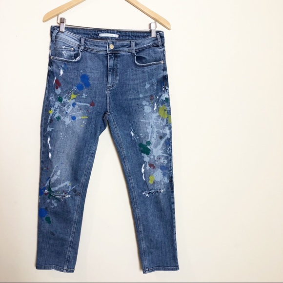 paint splatter jeans zara